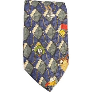 Vintage 1996 Looney Tunes Mania classic Tie 54 " Taz Daffy Tweety Bugs Bunny etc